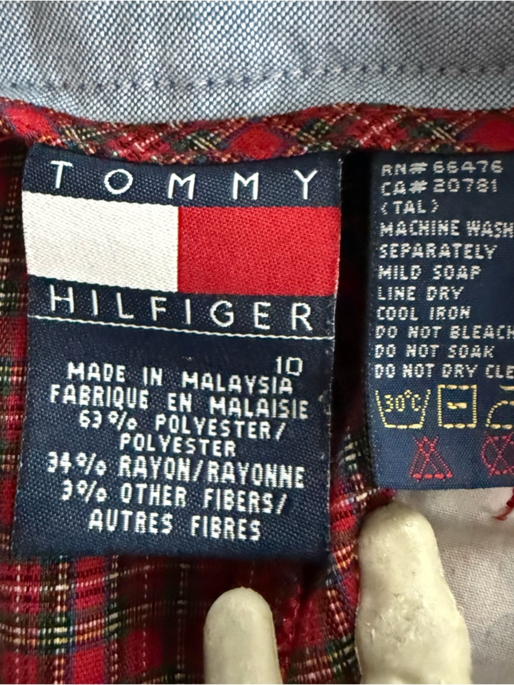💀 SOLD 💀 Vintage 90s Y2K Tommy Hilfiger Plaid Pants ~ Size Medium - Picture 9 of 9